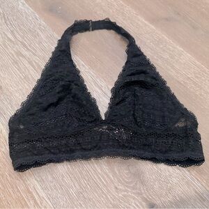 Victoria’s Secret Black Lace Halter Bralette Medium